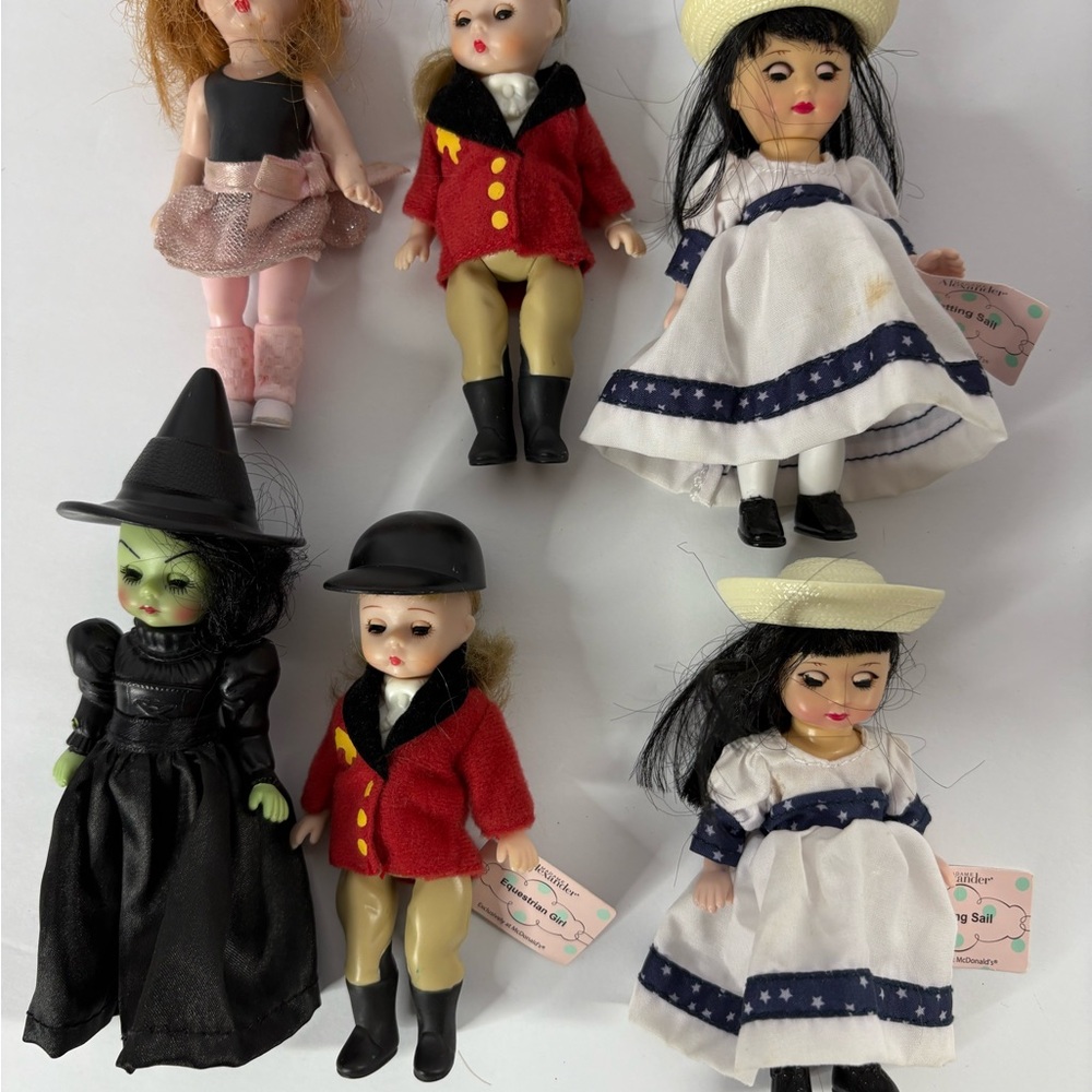 Madame Alexander Doll Collection with Red, Black, and White Outfits